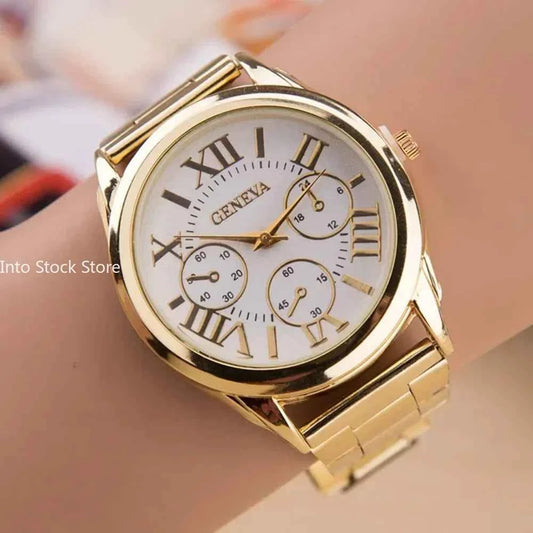 New Brand 3 Eyes Gold Casual Quartz Watch Men Stainless Steel Dress Wristwatch Reloj Hombre Men Clock Relogios Masculino Montre