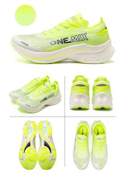 ONEMIX Carbon Plate Running Shoes for Men Shock Absorption Ultra-light Sports Shoes Rebound Outdoor Women Marathon Sneakers