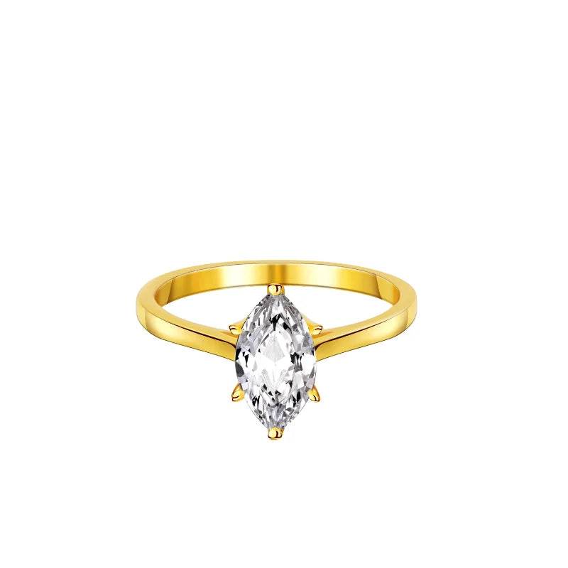 S925 Sterling Silver  Marquise Cut 1 Carat Moissanite Engagement Yellow Color Ring For Women Jewelrieshub 4.5 5 5.5 4.5-5-5.5-6-6.5-7-7.5-8-8.5-9-
