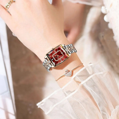 POEDAGAR Luxury Watch For Woman Elegant Waterproof Calendar Ladies Watch Rectangle Stainless Steel Quartz Women's Watches Female - Qoraheyhub
