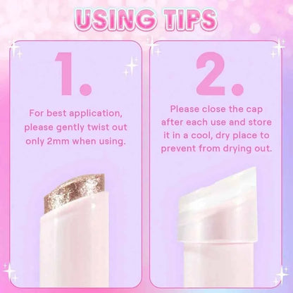 Blendable Lightweight Jelly Shimmer Highliighter Eyeshadow Stick Pearly Ultra-Sparkle Glow Crystal Jelly Glaze Blusher Stick