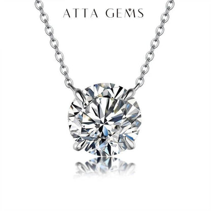 Moissanite Diamond 6.5mm 1CT Necklace For Woman Pendant 925 Silver Necklace For Women Chains Party Bridal Fine Jewelry - Jewelrieshub - - jewelrieshub.com - Jewelrieshub - 