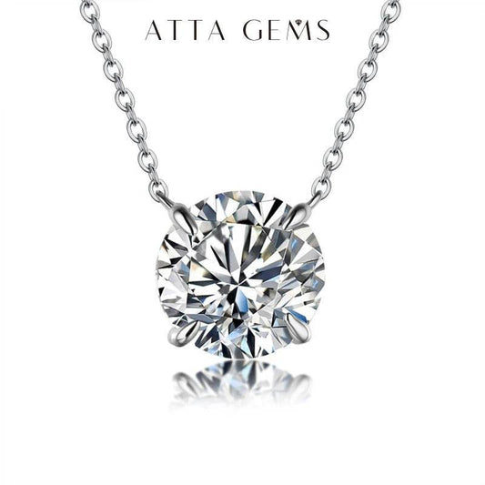 Moissanite Diamond 6.5mm 1CT Necklace For Woman Pendant 925 Silver Necklace For Women Chains Party Bridal Fine Jewelry - Jewelrieshub - - jewelrieshub.com - Jewelrieshub - 