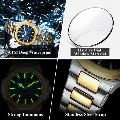 POEDAGAR Luxury Square Watch for Woman Waterproof Luminous Date Ladies Watch Stainless Steel Quartz Women's Watches Female Reloj - Qoraheyhub