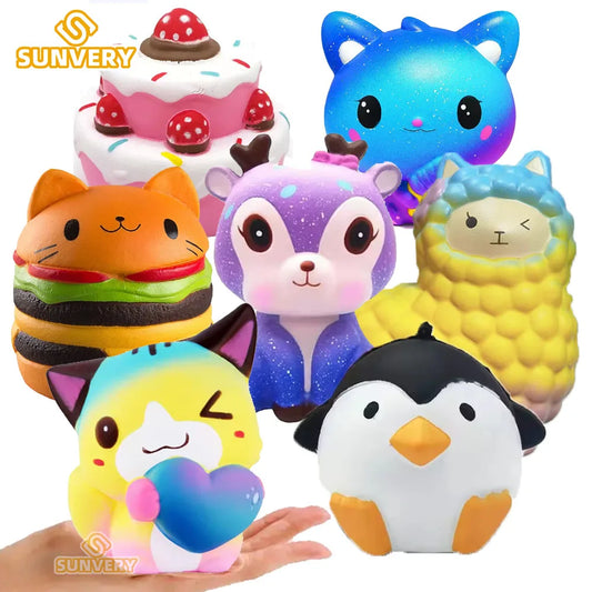 Jumbo Squishy Kawaii Animal Unicorn Cake Deer Panda Squishies Slow Rising Stress Ball fidget toys Squeeze food Toys for Kids - Qoraheyhub