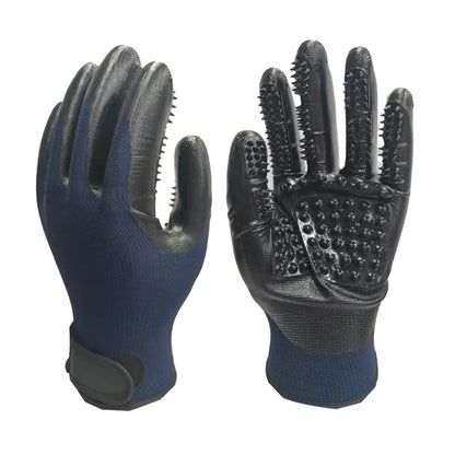 One Pair Hair Grooming Glove For Pet Dog Cat Bathing Silicone Massage Brush Dipping Gumming Rubber Gloves Dog Deshedding Comb - Qoraheyhub