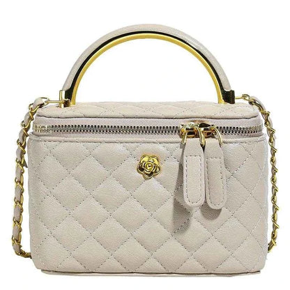 2025 New Women's Large Capacity Diamond Grid Single Shoulder Diagonal Cross Hand-held Small Square Bag, Famous Luxury Designer