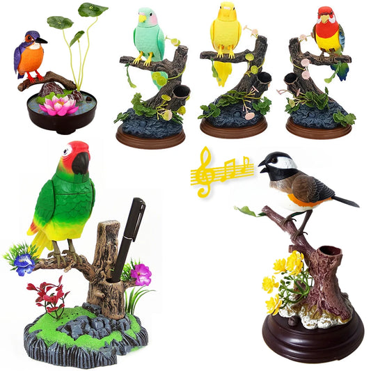 Electric Simulation Voice Control Parrot Toy Musical Magpie Talking Electronic Pet Bird Model Decoration Children'S Toy Gift - Qoraheyhub