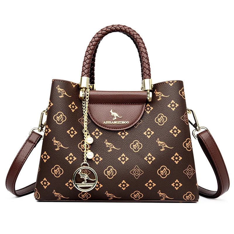 Woven Handle Genuine Brand High Quality Leather Casual Tote Luxury Handbags Women Bags Designer Shoulder Hand Bags for Women Sac