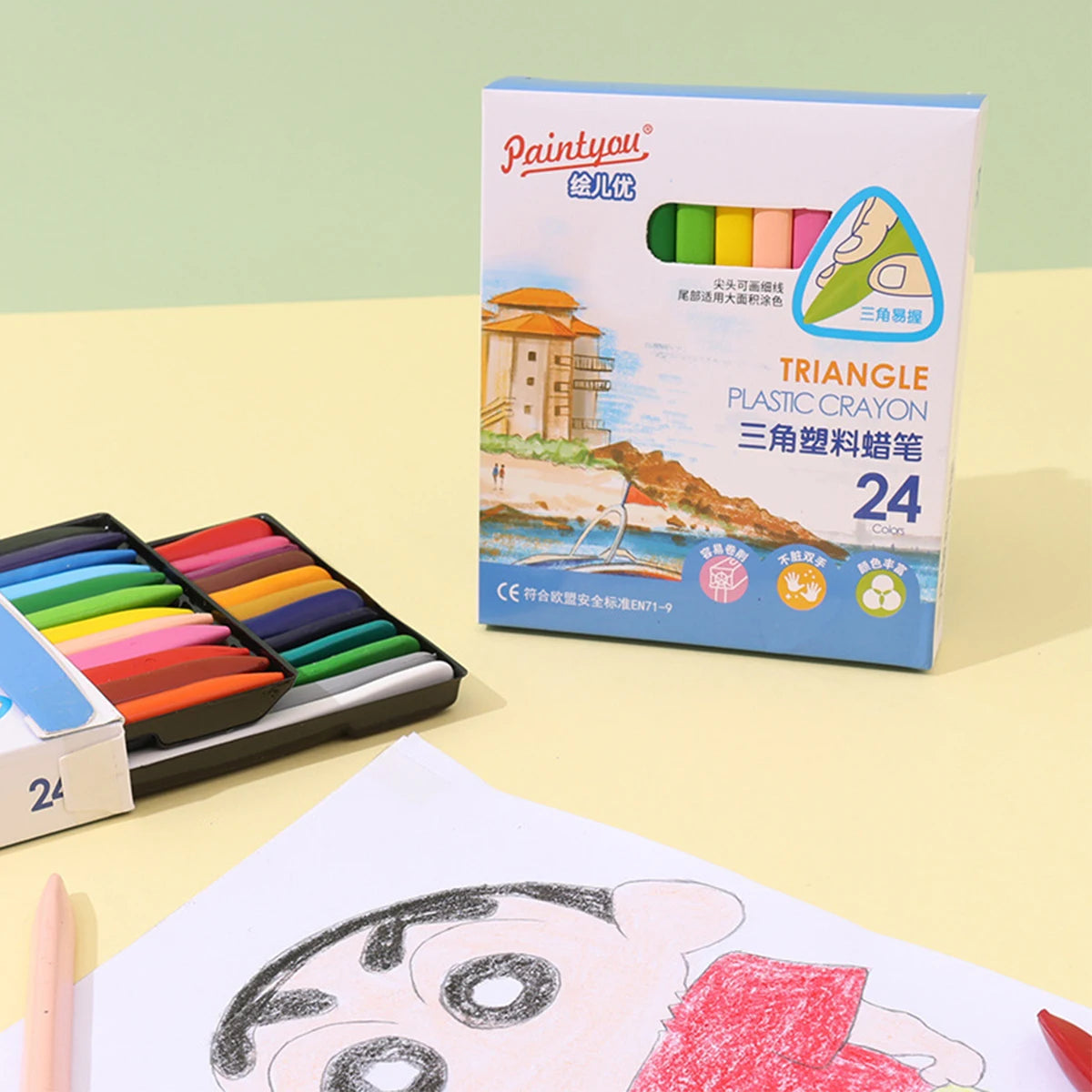 12/18/24/36 Colors Non-dirty Hand Plastic Crayons Washable and Erasable Color Crayons Children’s Painting School Office Supplies - Qoraheyhub