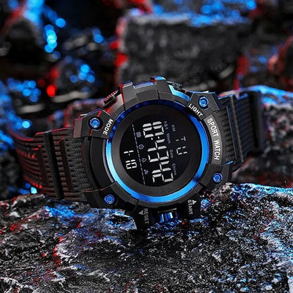 Military Men Watch Men's Digital Watches Sports Electronic Wristwatch 50MM Large Dial Clock Waterproof Sport Watch for Boy Child - Qoraheyhub