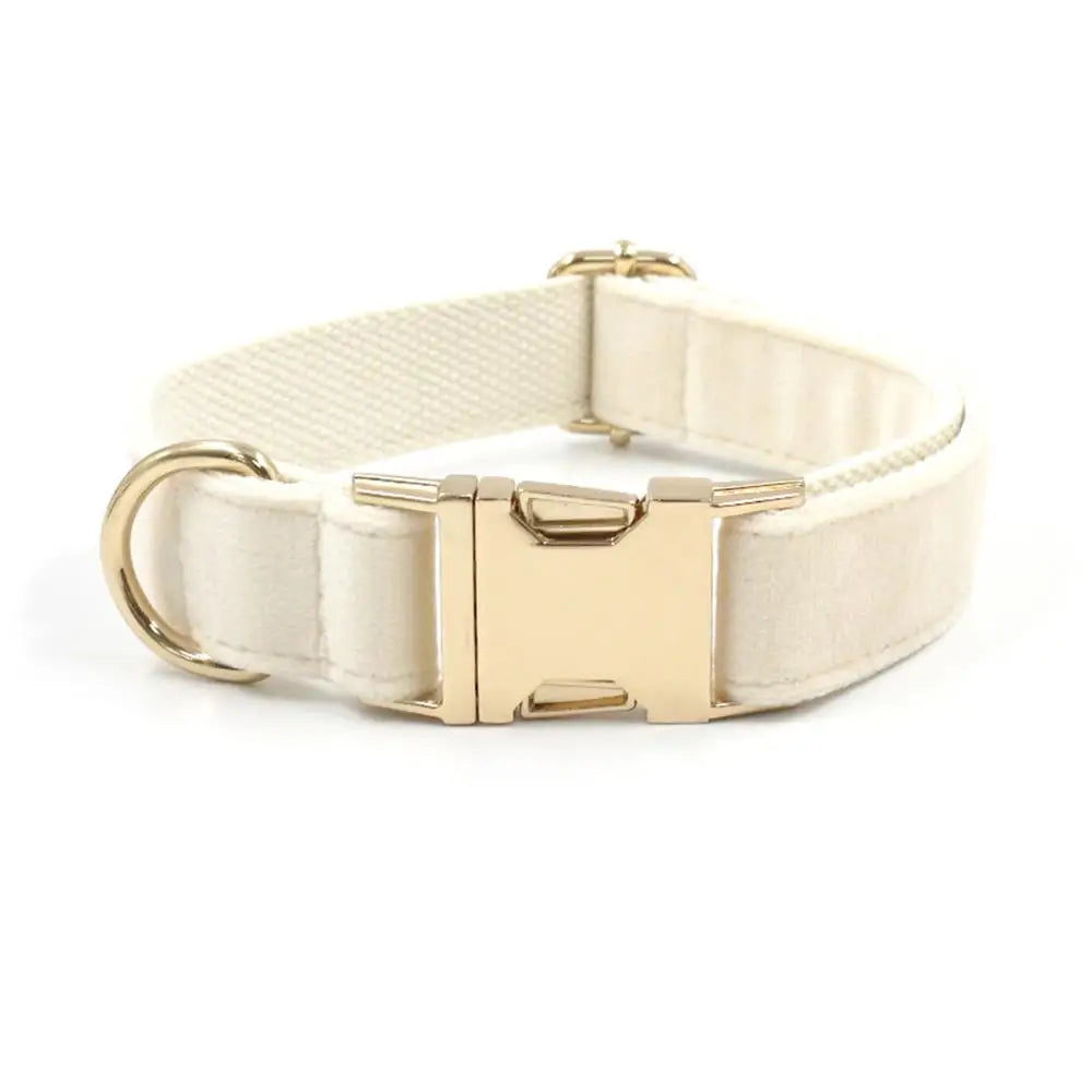 Personalized Dog Collar with Free Engraving, Customzied Contacts Metal Buckle, Thick Velvet Pet Collar