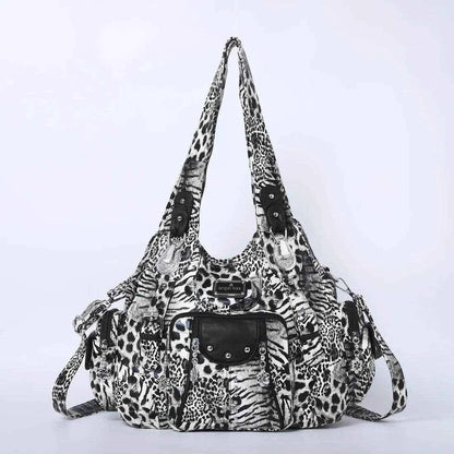 Angelkiss Women Fashion Handbags Large Shoulder Bags PU Leopard Handbag Satchel Big-capacity Shoulder Bag Phane Purse bolsa