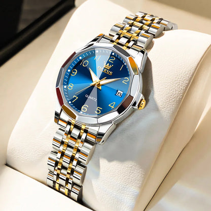OLEVS 9931 Elegant Fashion Women's Watches Luxury Brand Original Quartz Watch for Lady Waterproof Stainless Steel Luminous Date - Qoraheyhub