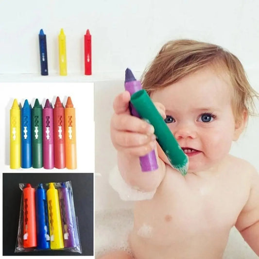 6Pcs New Erasable Bathroom Crayon Washable Multicolor Graffiti Toy Doodle Pen Baby Kids - Qoraheyhub