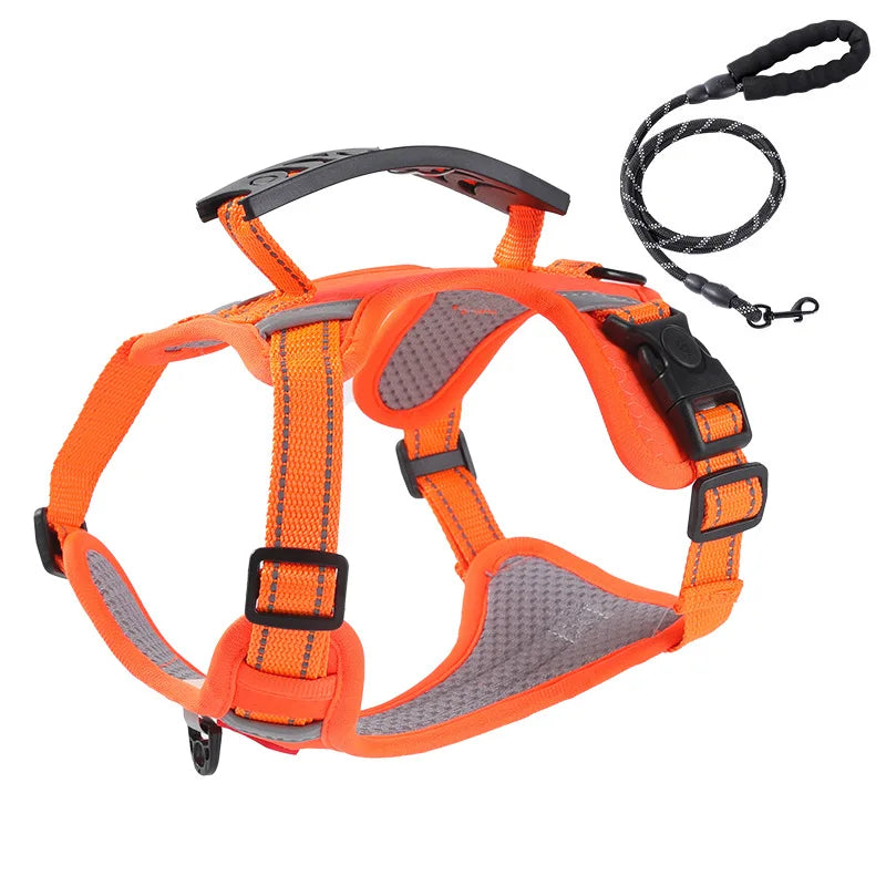 New Vest Walking Traction Rope Cat Harness with Reflective Strip Dog Collar Breathable Mesh Harness for Small Medium Pet Cat Dog