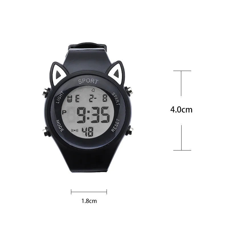 【Watch + Bracelet】Cat Ear Children's Silicone   Multi Functional Sports Electronic  Unicorn Bracelet Set - Qoraheyhub