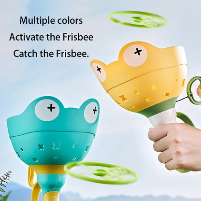 Pull String Flying Saucer Disc Launcher Kids Flying Toys Throw Catch Outdoor Sport Propeller Children Garden Game Gift For Boy - Qoraheyhub