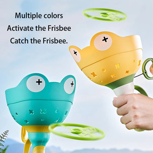 Pull String Flying Saucer Disc Launcher Kids Flying Toys Throw Catch Outdoor Sport Propeller Children Garden Game Gift For Boy - Qoraheyhub