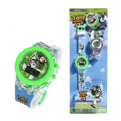 Flash Light Spiderman Kids Watches For Boys Cartoon shark Mickey Children Watch Girls Student Digital Clock Gifts Toy - Qoraheyhub