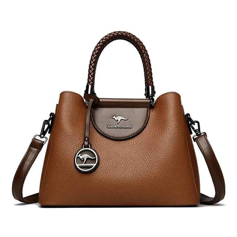 VANDERWAH 3 Layer Design Women's Handbags Luxury Designer Shoulder Crossbody Bags High Quality PU Leather Ladies Casual Tote Bag