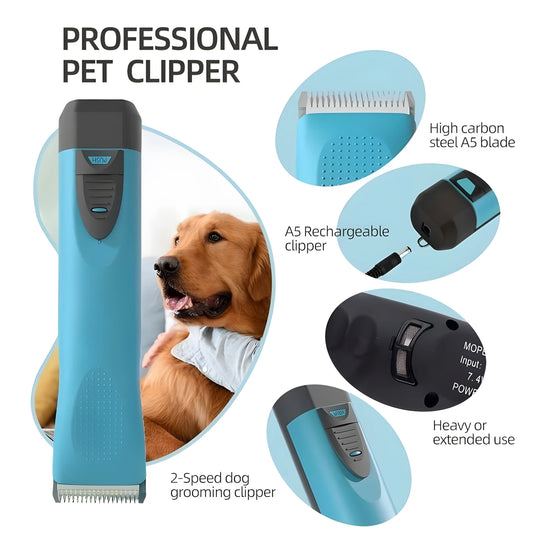 Rechargeable Pet Hair Cutters Professional Big Battery Cat Dog Electric Cordless Grooming Remover Cutting Machine Pet Clippers - Qoraheyhub