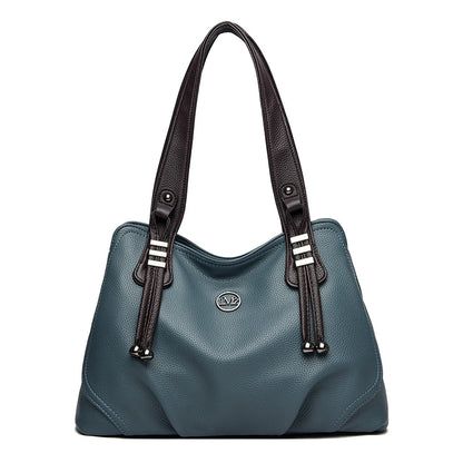 High Quality Soft Leather Handbags for Women Vintage Shoulder Tote Bag Luxury Designer Ladies Large Capacity Top-Handle Bags Sac