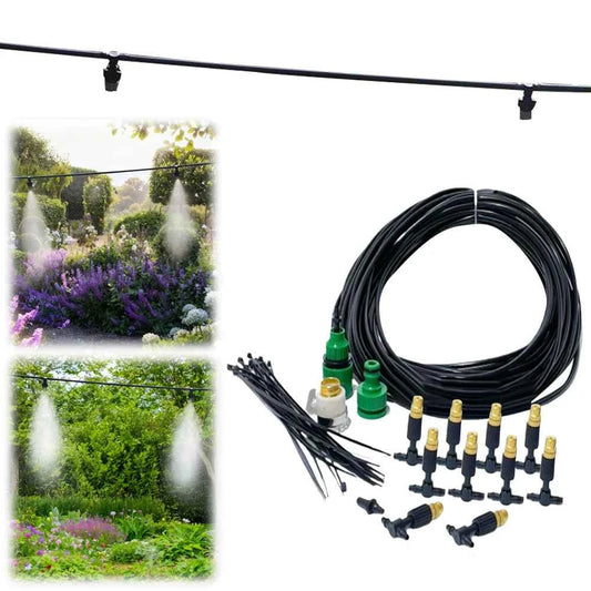 15M Spray Atomizing Sprinkler Brass Atomizer Nozzles Kit Misting Cooling Nozzle System Outdoor Misting Cooling System