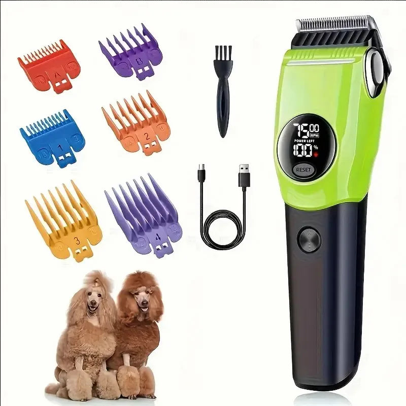 Pet Clipper Professional Dog Hair Trimmer Cat Grooming Shaver 7500/min LED suitable for large, medium, and small pets Trimmers - Qoraheyhub