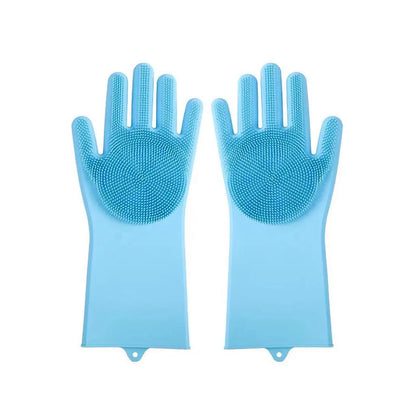 Pet Grooming Gloves Dog Cat Bathing Cleaning Glove Shampoo Scrubber Clean Soft Silicone Hair Removal Glove Hand Skin Protection - Qoraheyhub