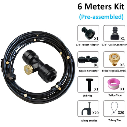 6/9/12/15/18m Outdoor Cooling Patio Misting System Fan Cooler Water Mist Gardenhouse Spray Hot fog misting system