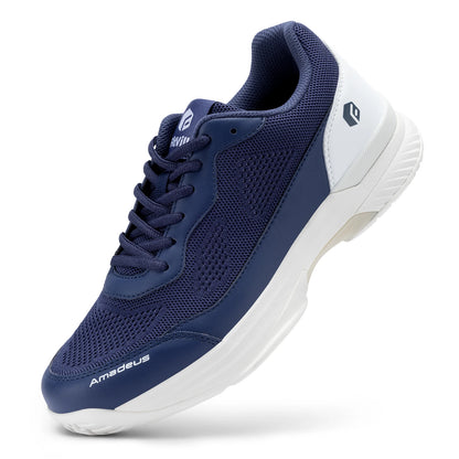 FitVille Wide Width Men's Tennis Shoes Professional Training Sneakers Breathable Non-Slip For Racquet Sport Arch Support