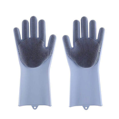 Pet Grooming Gloves Dog Cat Bathing Cleaning Glove Shampoo Scrubber Clean Soft Silicone Hair Removal Glove Hand Skin Protection - Qoraheyhub