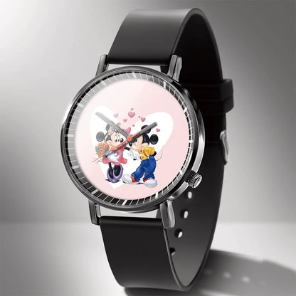 Disney Mickey Minnie Mouse Girl  Boy Children's Kids Watch Women Cute Male Female Couple Wrist Watches Birthday Gifts - Qoraheyhub