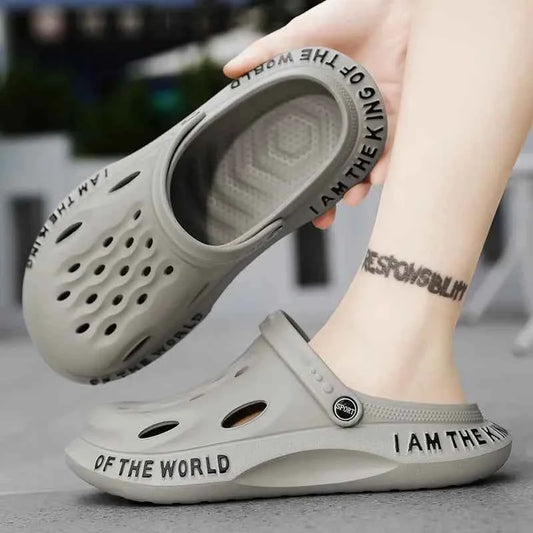 New Summer Fashion Black Men's Clogs Soft Comfortable Platform Sandals Men Plus Size 48 Beach Sandals Male sandalias de playa