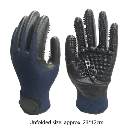 One Pair Hair Grooming Glove For Pet Dog Cat Bathing Silicone Massage Brush Dipping Gumming Rubber Gloves Dog Deshedding Comb - Qoraheyhub