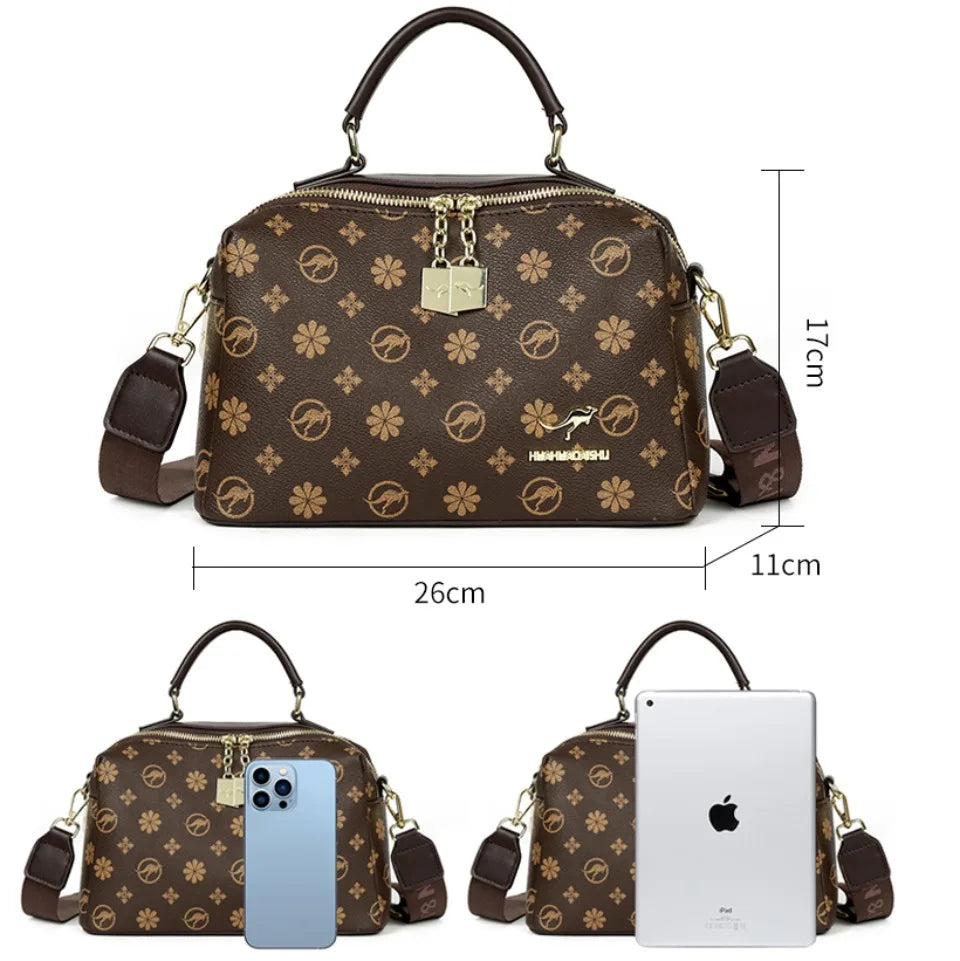Genuine Luxury Women Handbags and Purses Brand Designer Crossbody Bags High Quality Printed Leather Shoulder Messenger Bag Totes