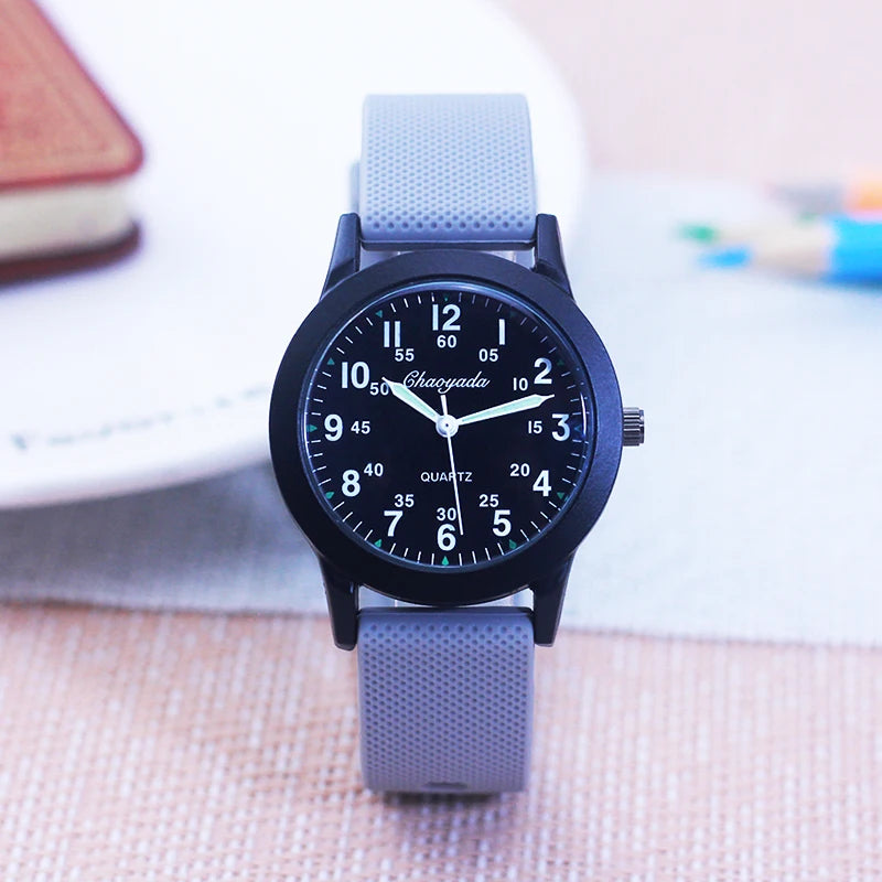 Children Boys Girls 60 Minute Scale Quartz Wristwatches Junior High And Elementary School Students Exam Watches Silicone Strap - Qoraheyhub
