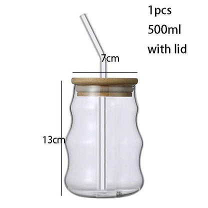 1/2pcs 500ml Glass Tumblers Cups With Straw Mason Jar Clear Juice Coffee Milk Cup With Bamboo Lids Drinkware Stripe Beer Mug Qoraheyhub 500ml stripe 1pcs / CHINA 500ml smooth 2pcs / CHINA 500ml smooth 1pcs / CHINA 500ml stripe 1pcs / CHINA-500ml smooth 2pcs / CHINA-500ml smooth 1pcs / CHINA-500ml stripe 2pcs / CHINA-