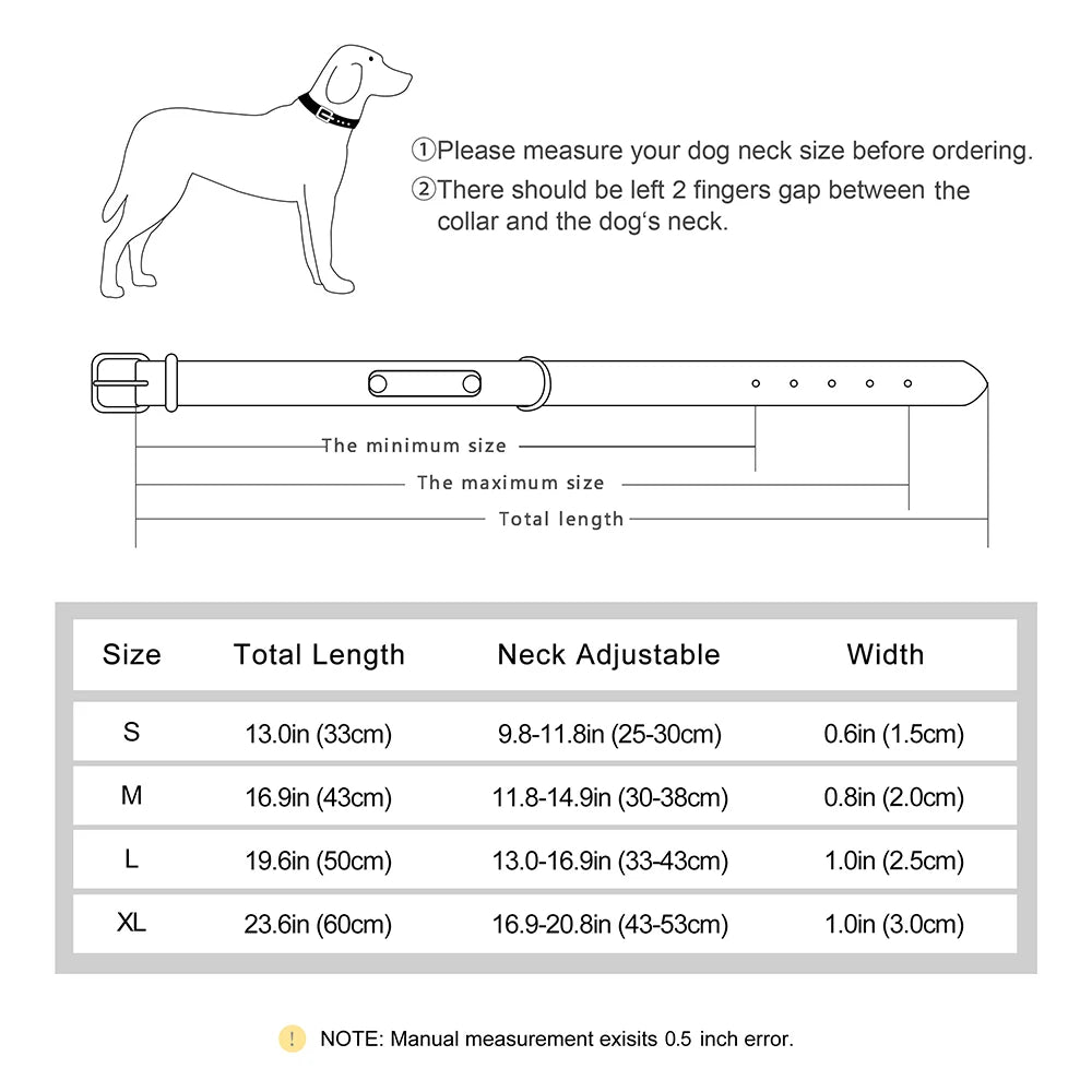Free Custom Dog Collar Padded PU Leather Dogs Collars Engraved Pet ID Name Necklace Soft for Small Medium Large Dogs Pug Bulldog