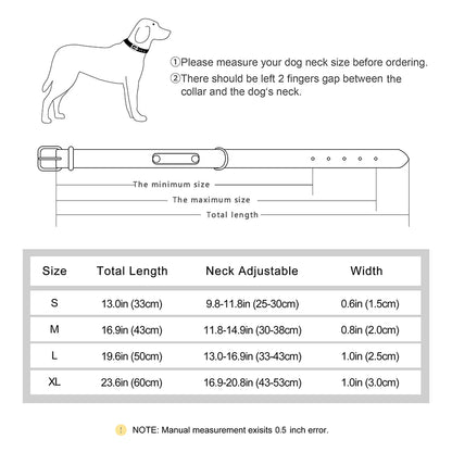 Free Custom Dog Collar Padded PU Leather Dogs Collars Engraved Pet ID Name Necklace Soft for Small Medium Large Dogs Pug Bulldog