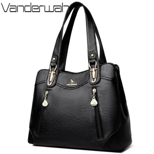 Genuine Brand  Bark Pattern Leather Casual Tote A4 Large Luxury Handbags Women Bags Designer Shoulder Hand Bags for Women