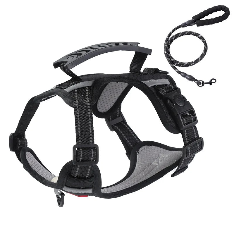 New Vest Walking Traction Rope Cat Harness with Reflective Strip Dog Collar Breathable Mesh Harness for Small Medium Pet Cat Dog