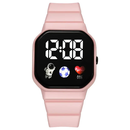 2024 LED Digital Watch For Kids Boys Girls Football Sports Watches Silicone Digital Watch Casual Childrens Electronic Wristwatch - Qoraheyhub