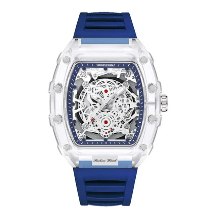 UTHAI BK134 Fashionable Men watch barrel shaped transparent waterproof quartz watch sports clock gift watches for man - Qoraheyhub