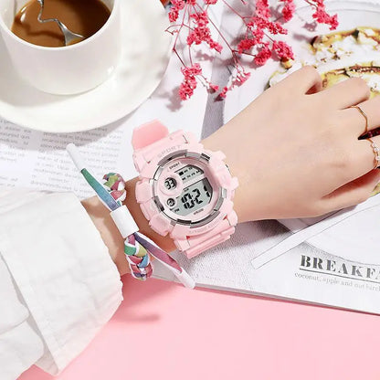 YIKAZE Kids Watches Fashion Luminous Waterproof Alarm Clock  Watches Boys and Girls Student Smart Electronic Watch Gift - Qoraheyhub