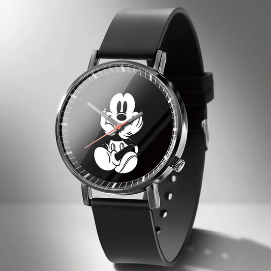 Disney Mickey Minnie Mouse Girl  Boy Children's Kids Watch Women Cute Male Female Couple Wrist Watches Birthday Gifts - Qoraheyhub