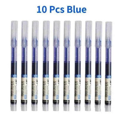 10pcs High Quality Needle Type Gel Pens Black Ink Straight Liquid Ballpoint Pen Kawaii Stationery School Office Supplies Writing