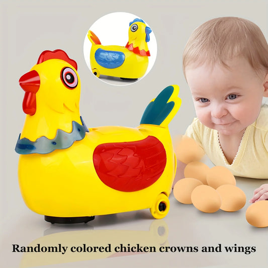 Electric Laying Egg Chicken Toy Doll with Sound Music Talking Walking Chicken Singing Dancing Chick Toy Easter for Boys Girls - Qoraheyhub