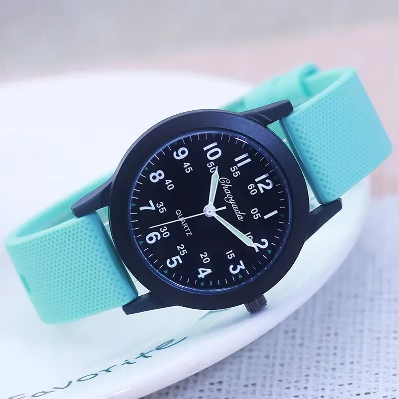 Children Boys Girls 60 Minute Scale Quartz Wristwatches Junior High And Elementary School Students Exam Watches Silicone Strap - Qoraheyhub
